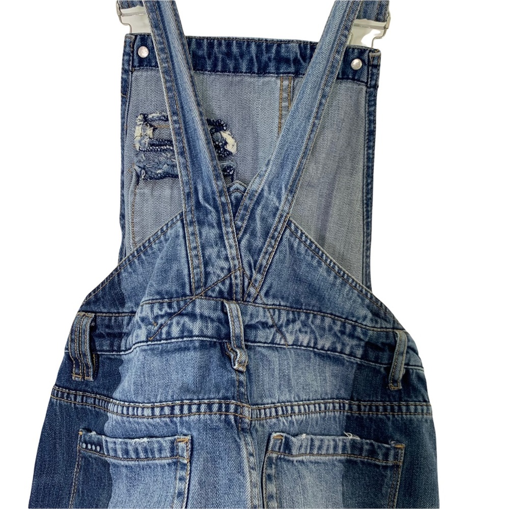 BLANK NYC Overalls Funny Bone Distressed Denim Shortalls 27 - Picture 9 of 11